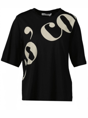 Co Couture T-Shirt Maxi Logo Club Zwart Dames